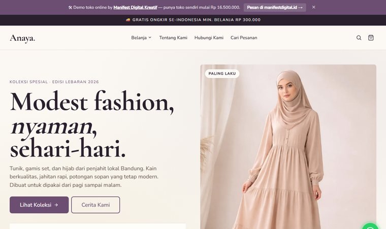 Demo toko online Modest Soft