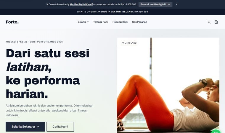 Demo toko online Fitness Bold