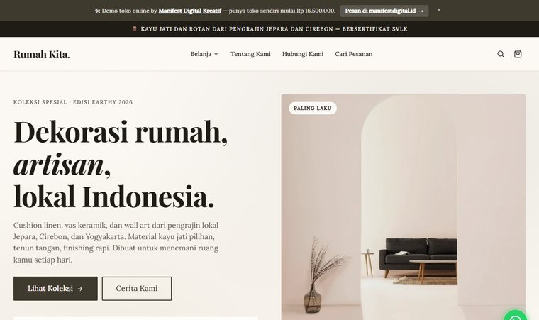 Demo toko online Home Decor Editorial
