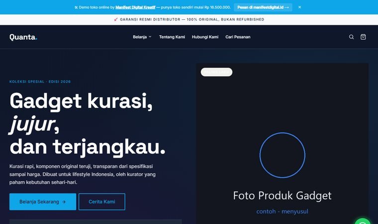 Demo toko online Tech & Gadget