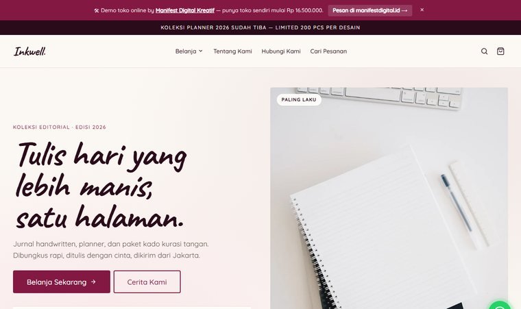Demo toko online Stationery Editorial