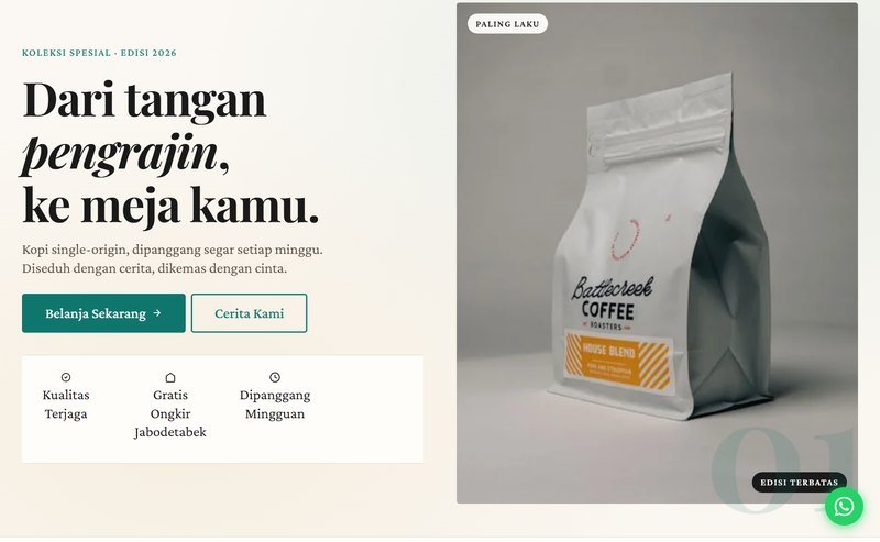 Demo toko online kopi buatan Manifest