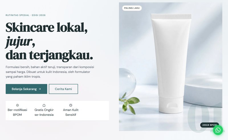 Demo toko online skincare buatan Manifest