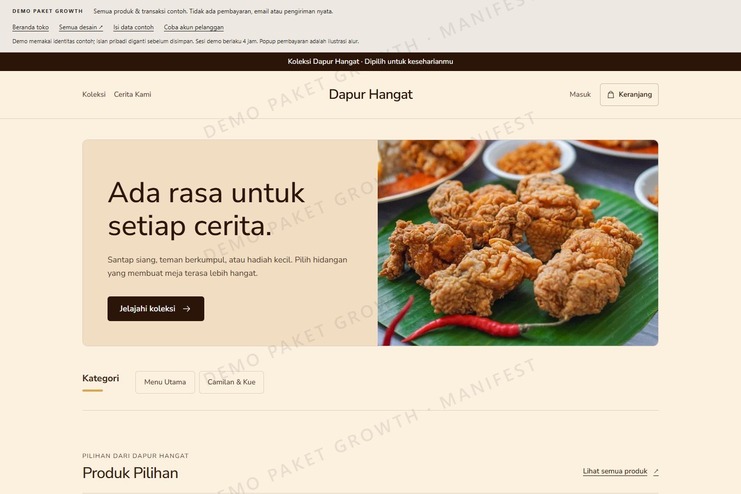Beranda Growth Dapur Hangat: Ada rasa untuk setiap cerita.